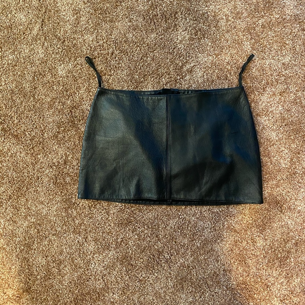 Leather mini skirt